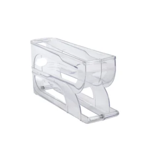 3-Tier Auto-Rolling Transparent Egg Storage Box for Refrigerator
