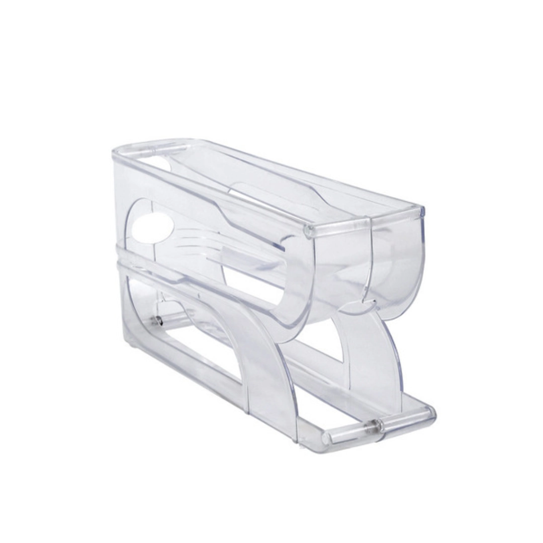 3-Tier Auto-Rolling Transparent Egg Storage Box for Refrigerator