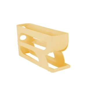 3-Tier Auto-Rolling Yellow Egg Storage Box for Refrigerator
