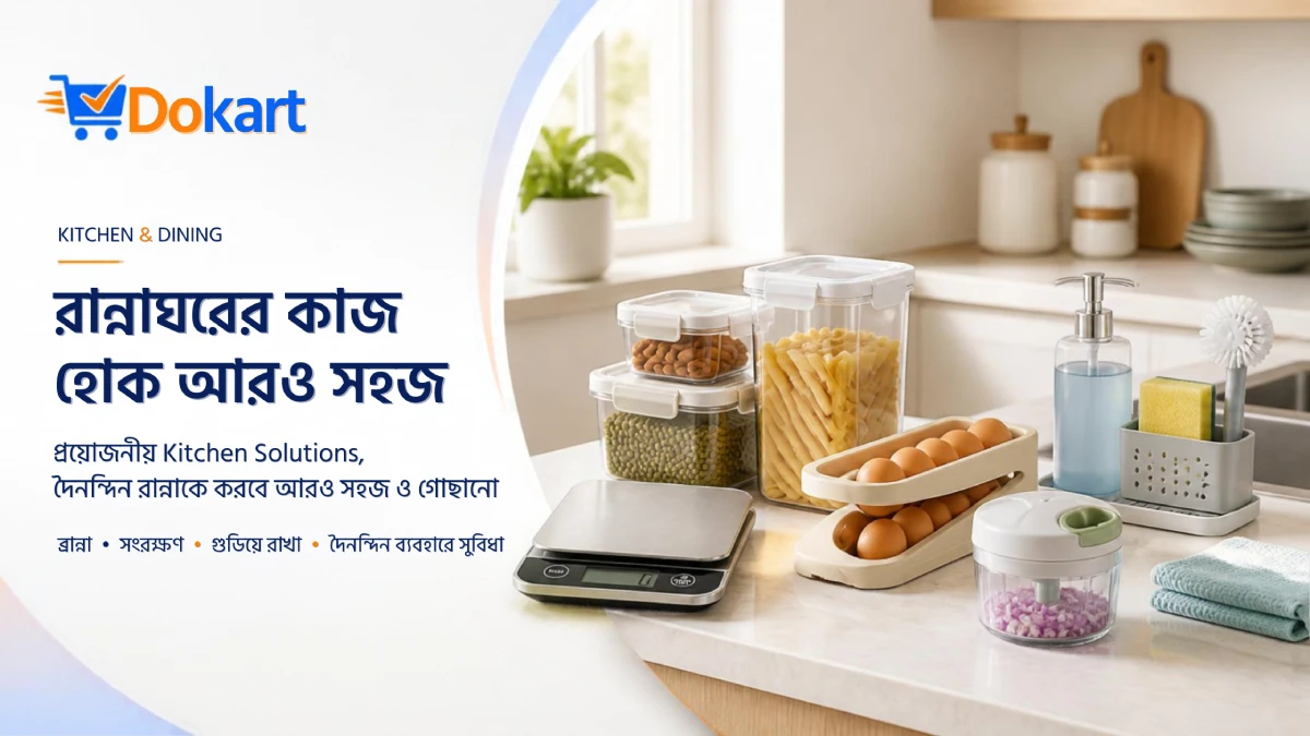 Dokart কিচেন ও ডাইনিং কালেকশন – স্পাইস র‍্যাক, ডিশ র‍্যাক, ফুড কন্টেইনার ও কিচেন অর্গানাইজার